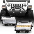 Acanii For 2-bulbs Halogen Upgrade 2018-2022 Jeep Wrangler Jl Chrome Led Parking Sequentia Turn Signal Lights Lamps