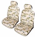 Winnie Fashion Made In Hawaii Cream Orchid Hawaiian Separate Headrest Car Seat Cover Set Of 2 