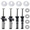 4 Pack Toilet Seat Bolt Set Universal Fit Screws Tool-free Installation Replacement Mounting Hardware Kit