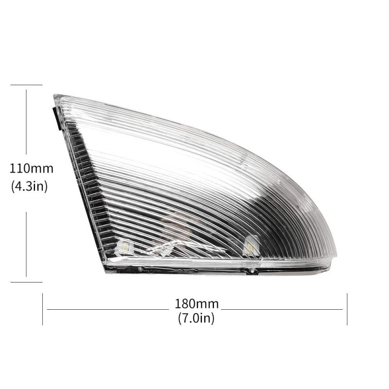 Jinfili Front Right Rearview Mirror Led Turn Signal Lights Assembly Passenger Side Marker Puddle Lamp For 2010-2018 Dodge Ram