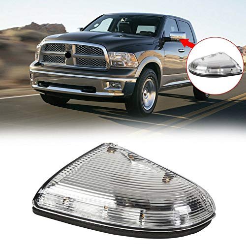 Jinfili Front Right Rearview Mirror Led Turn Signal Lights Assembly Passenger Side Marker Puddle Lamp For 2010-2018 Dodge Ram