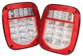 Pair Of Bright Clear Lens Red Stud Mount Tj Cj Yj Jk Replacement Stop Brake Turn Tail Light Truck Trailer Boat 