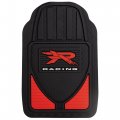 Weatherpro R Racing Red And Black Front Floor Mats Universal Fit Rubber Car 17 5 In X 27 Trim To With Anchoring System 