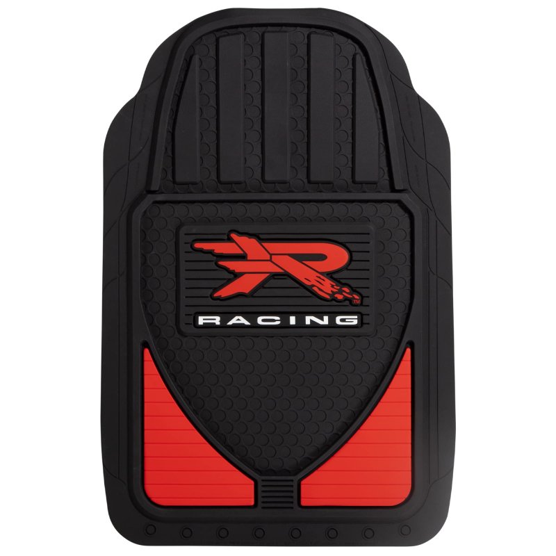 Weatherpro R Racing Red And Black Front Floor Mats Universal Fit Rubber Car 17 5 In X 27 Trim To With Anchoring System