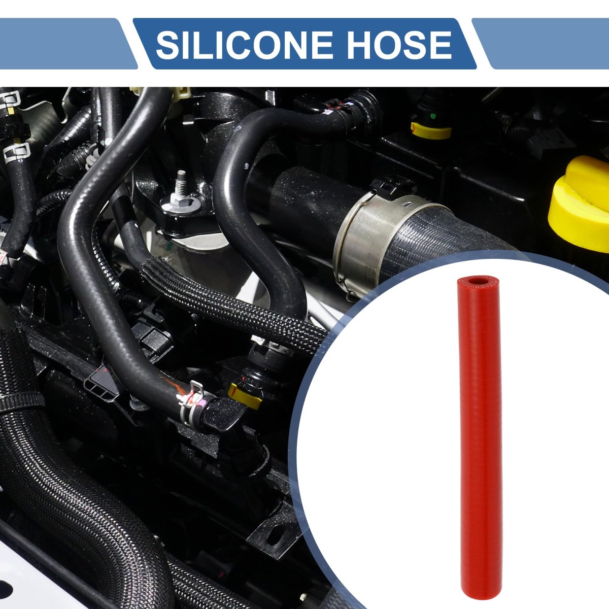 1 Pcs 10mm 39 Id 200mm 7 87 Length 0 Degree Red Car Silicone Hose Coolant Universal