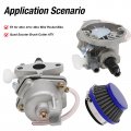 Anxingo Air Filter Stack Carburetor Replacement For 2 Stroke 43cc 47cc 49cc Atv 4 Wheel Off Road Vehicle Lawn Mower Scooter