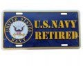 United States Navy Retired Usn Automobile Metal License Plate Including Fastener Screws 