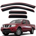 In Channel Auto Vent Window Visors For 2005 2020 Nissan Frontier Crew Cab Dark Smoke Rain Guards With Uv Protection No Drill 