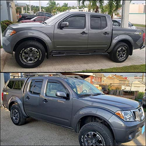 In Channel Auto Vent Window Visors For 2005 2020 Nissan Frontier Crew Cab Dark Smoke Rain Guards With Uv Protection No Drill