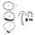 Smt- H-d Motorcycle 16 Chrome Stainless Handlebar Cable Kit Brake Line Clutch Electronic Throttle For 2011-2015 Softail With 