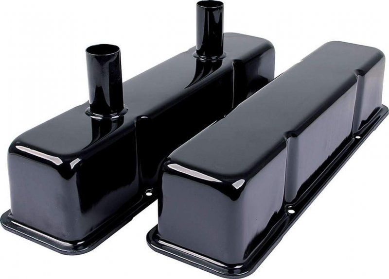 All26147 Black 1 5 In Tube Steel Valve Cover For Small Block Chevy Vehicle Specific Fit
