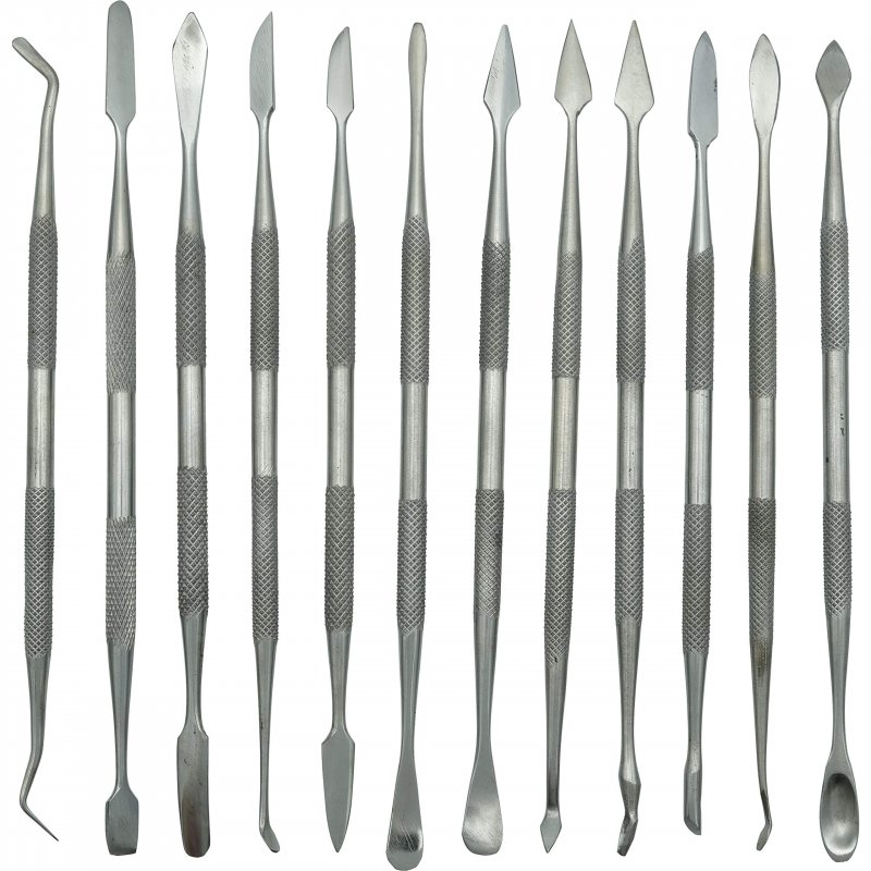 16 Piece Wax Carving Set With 4 Files And 12 Stainless Steel Carvers For Polymer Clay Spatula Tools 6 In Length