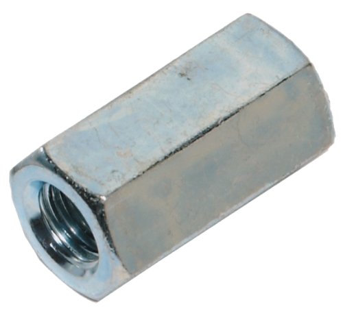 3 8-24 Coupling Nut Fine Thread Zinc Plated Alloy Steel 1 8 In Length 2 Hex 5 Pack Model 4375
