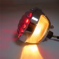 Httmt Grille Round Led Tail Brake Light Red Lens Integrated License Plate Chrome