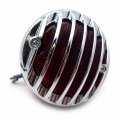 Httmt Grille Round Led Tail Brake Light Red Lens Integrated License Plate Chrome