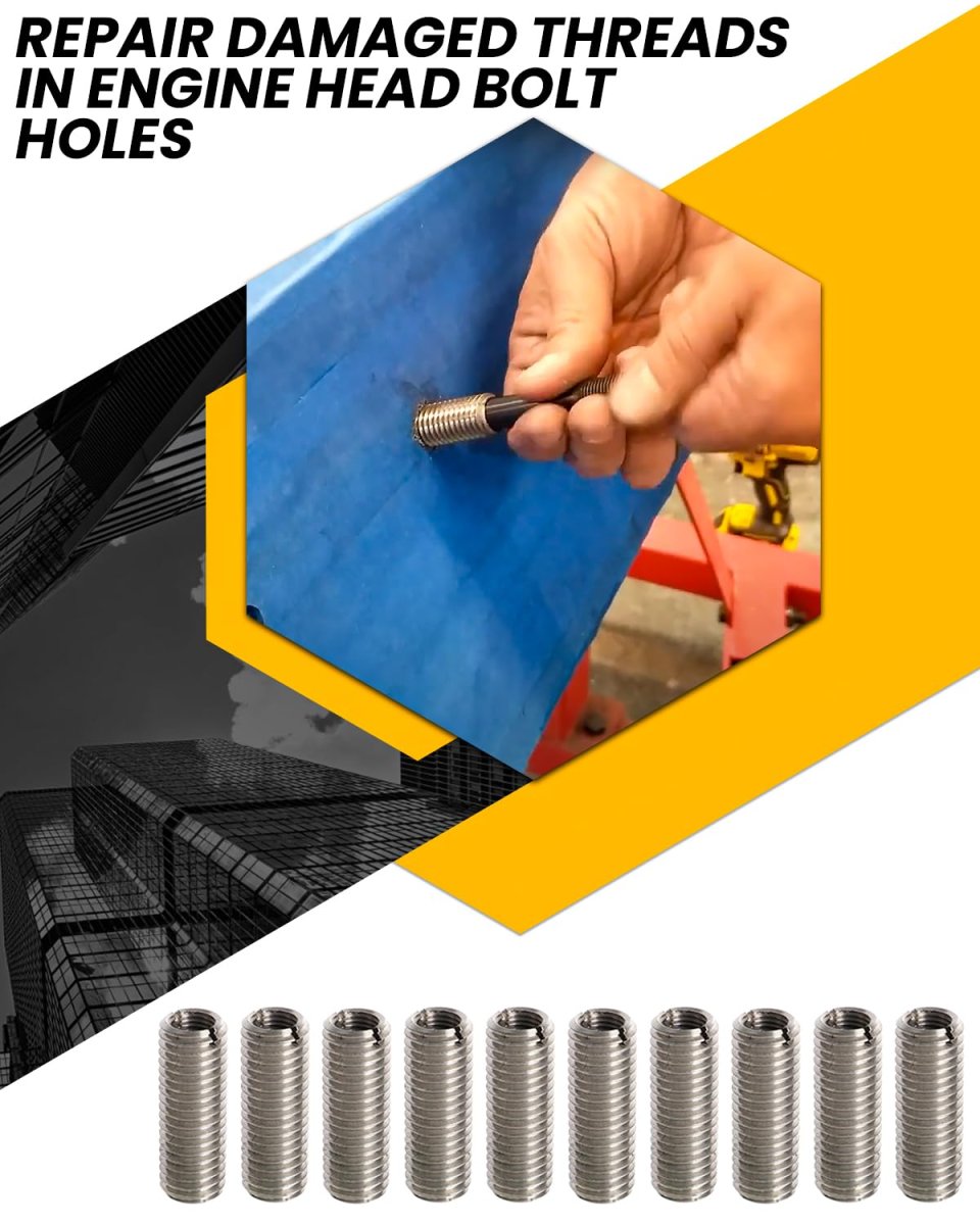 Head Bolt Thread Inserts Kit M11 X 1 5 10 Pieces For Toyota 2azfe Engine Stainless Steel Camry Solara Rav4 Highlander
