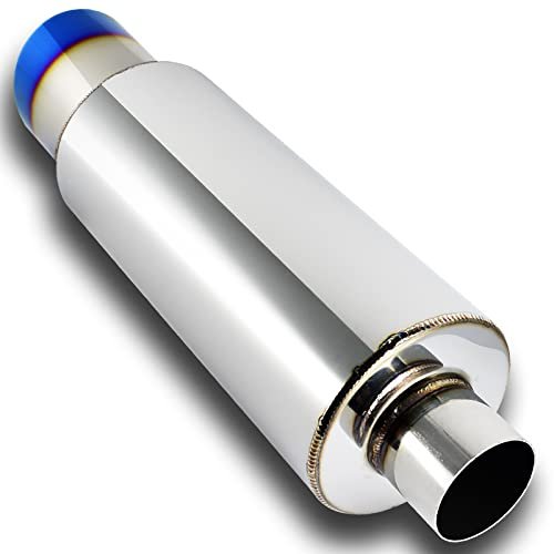 Eparts 4 Slant Tip 3 Inlet Weld-on Exhaust Muffler With Silencer Jdm N1 Style T-304 Stainless Steel Universal Car Mods