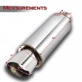Eparts 4 Slant Tip 3 Inlet Weld-on Exhaust Muffler With Silencer Jdm N1 Style T-304 Stainless Steel Universal Car Mods