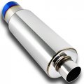 Eparts 4 Slant Tip 3 Inlet Weld-on Exhaust Muffler With Silencer Jdm N1 Style T-304 Stainless Steel Universal Car Mods