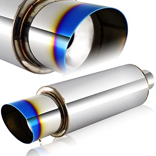 Eparts 4 Slant Tip 3 Inlet Weld-on Exhaust Muffler With Silencer Jdm N1 Style T-304 Stainless Steel Universal Car Mods