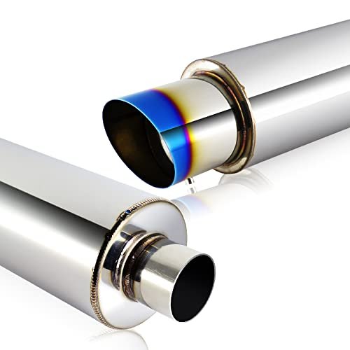 Eparts 4 Slant Tip 3 Inlet Weld-on Exhaust Muffler With Silencer Jdm N1 Style T-304 Stainless Steel Universal Car Mods