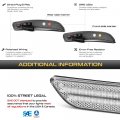 Vipmotoz 4pc Full Led Strip Side Marker Light Fender Parking Lamp Compatible With 2014-2021 Mini Cooper F55 F56 Chrome Housing
