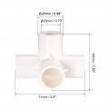 Uxcell 4 Way Elbow Pvc Pipe Fitting Furniture Grade 20mm Size Tee Corner Fittings White 6pcs