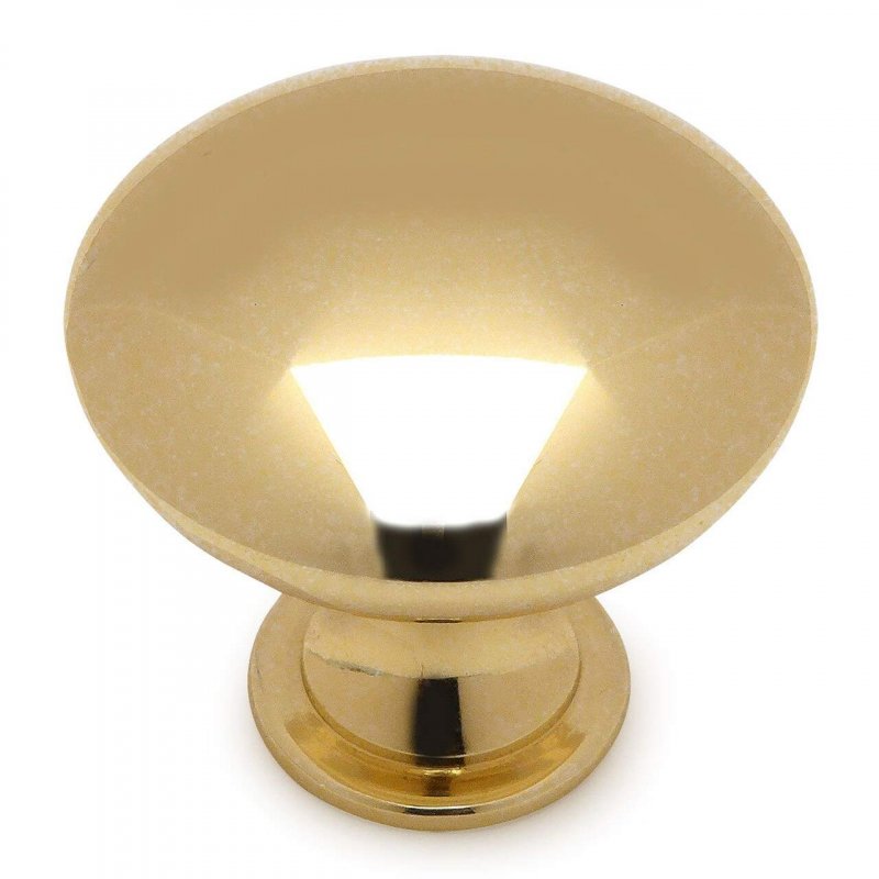 Cosmas 50 Pack 5305pb Polished Brass Traditional Round Solid Cabinet Hardware Knob 1-1 4 Diameter