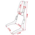 Motaux Passenger Sissy Bar Rear Backrest Pad For Kawasaki Vulcan 900 Vn900 Classic Custom Lt Se 1996-2021 Chrome