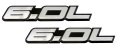 Erpart 6 0l Liter In Silver On Black Highly Polished Aluminum Car Truck Engine Swap Nameplate Badge Logo Emblem Pack Of 2