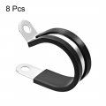 Uxcell 2-3 16 55mm Cable Clamp 304 Stainless Steel Rubber Cushioned Insulated R Shape Metal 8pcs