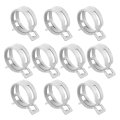 10pcs Spring Band Type Action Fuel Silicone Vacuum Hose Pipe Clamp 29mm Low-pressure Air Clip For Automotive Oil Water Silver 