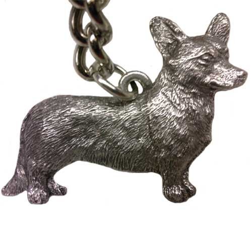 Pewter Corgi Cardigan Keychain