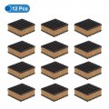 Uxcell 12pcs Ribbed Anti-vibration Isolation Rubber Pads 2 Length X 7 8 Thick Square Anti Vibration With Cork Center Layer For