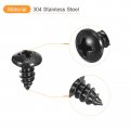Uxcell 4mm X 8mm Phillips Pan Head Self-tapping Screw 100pcs 304 Stainless Steel Round Wood Full Thread Black