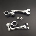 Xkh- Motorcycle Chrome Long Angled Adjustable Highway Peg Mounting Kit Compatible With Any Bike Equipped 1-1 2 Inch 1 5 Front
