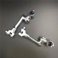 Xkh- Motorcycle Chrome Long Angled Adjustable Highway Peg Mounting Kit Compatible With Any Bike Equipped 1-1 2 Inch 1 5 Front