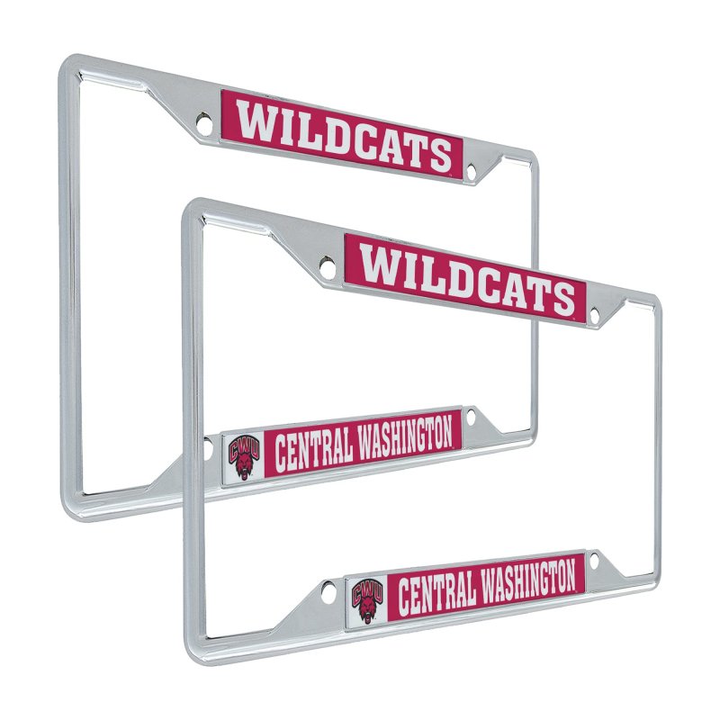 Central Washington University Metal License Plate Frame For Front Or Back Of Car Officially Licensed Mascot 2-pack