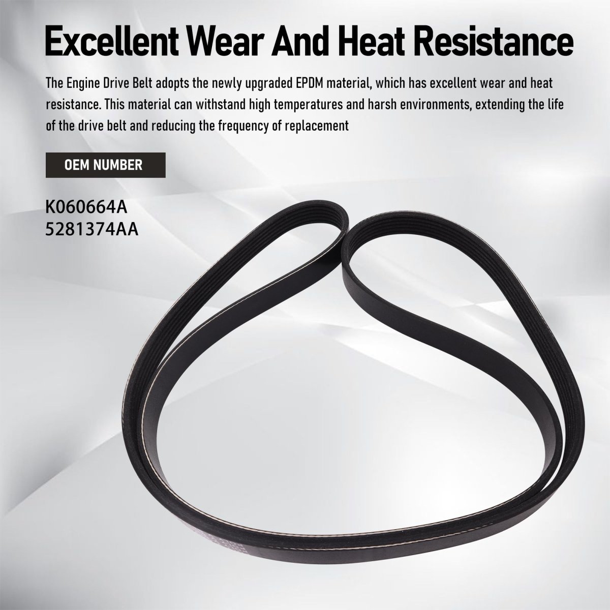 Engine Serpentine Drive Belt For Dodge Durango 2016 2022 And Jeep Grand Cherokee V6 3 6l Replaces K060664a 5281374aa