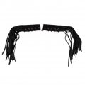 Genuine Leather Fringed Motorcycle Handle Bar Covers 