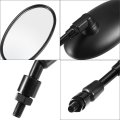1 Pair Motorcycle 10mm Screw Thread Rear View Side Mirror Rearview Universal Black