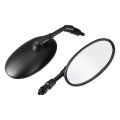1 Pair Motorcycle 10mm Screw Thread Rear View Side Mirror Rearview Universal Black