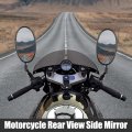 1 Pair Motorcycle 10mm Screw Thread Rear View Side Mirror Rearview Universal Black