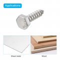 Uxcell Hex Head Lag Screws Bolts 10pcs 4 X 1 304 Stainless Steel Partial Thread Wood