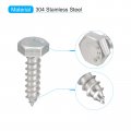 Uxcell Hex Head Lag Screws Bolts 10pcs 4 X 1 304 Stainless Steel Partial Thread Wood