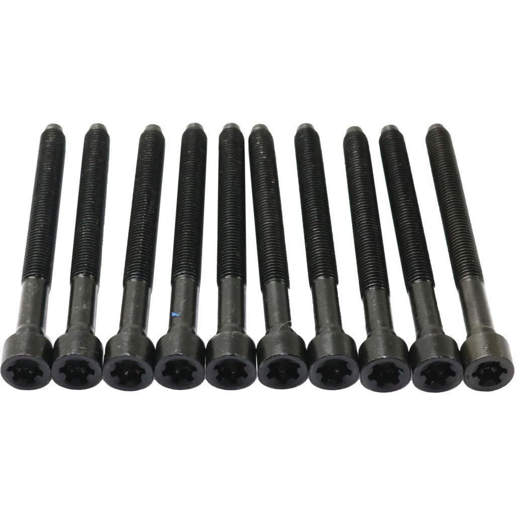 Cylinder Head Bolt Set Of 10 For Volkswagen Golf R 2012 2013 2 0l 4 Cyl Engine 6 Point Torx Part Number Ra32020002