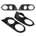 Qiilu Front Bumper Foglight Cover 1 Pair Fog Light Lamp Cap Dual Holes Car Lighting Accessory Fit For E46 M3 2001a 2006 Matte