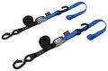 23623-s Cam Buckle Soft Tye Tie Downs 1 In X 6 Ft Blue And Black Nylon Webbing With Secure Latch S Hook 400 Lb Working Load 