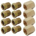 1 4 Brake Line 76-24 Inverted Flare Fittings Brass Unions For 1 4 Tube 7 16-24 Threads 12 Pc Kirake Line 76-24 Inverted Flare