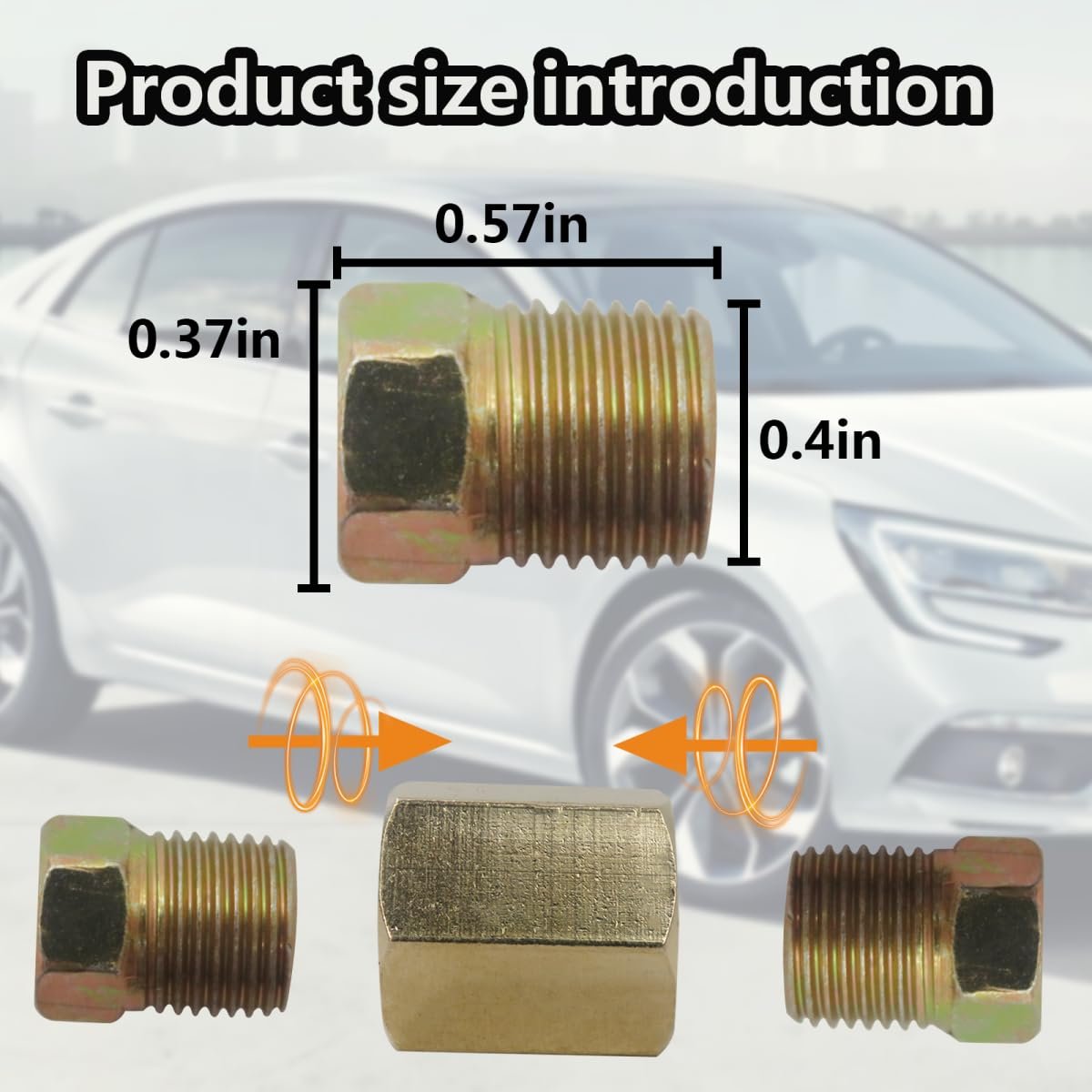 1 4 Brake Line 76-24 Inverted Flare Fittings Brass Unions For 1 4 Tube 7 16-24 Threads 12 Pc Kirake Line 76-24 Inverted Flare